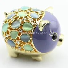 Прекрасный новейший горячий милый поросенок косметическая коробка ювелирные изделия брелок коробка для хранения подарка аксессуары коробка контейнер для хранения, синий, 7,8*5,5*5,3 см