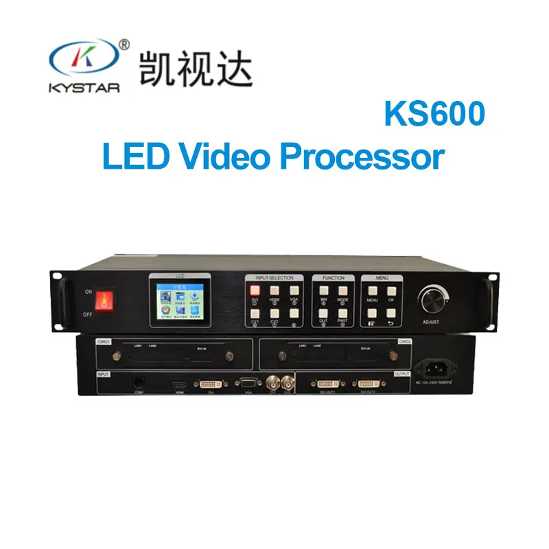

KYSATR KS600 LED Video Processor Scaler 1920*1200 Support 2 sending cards DVI/VGA/HDMI LED Video Wall Controller indoor p2 panel