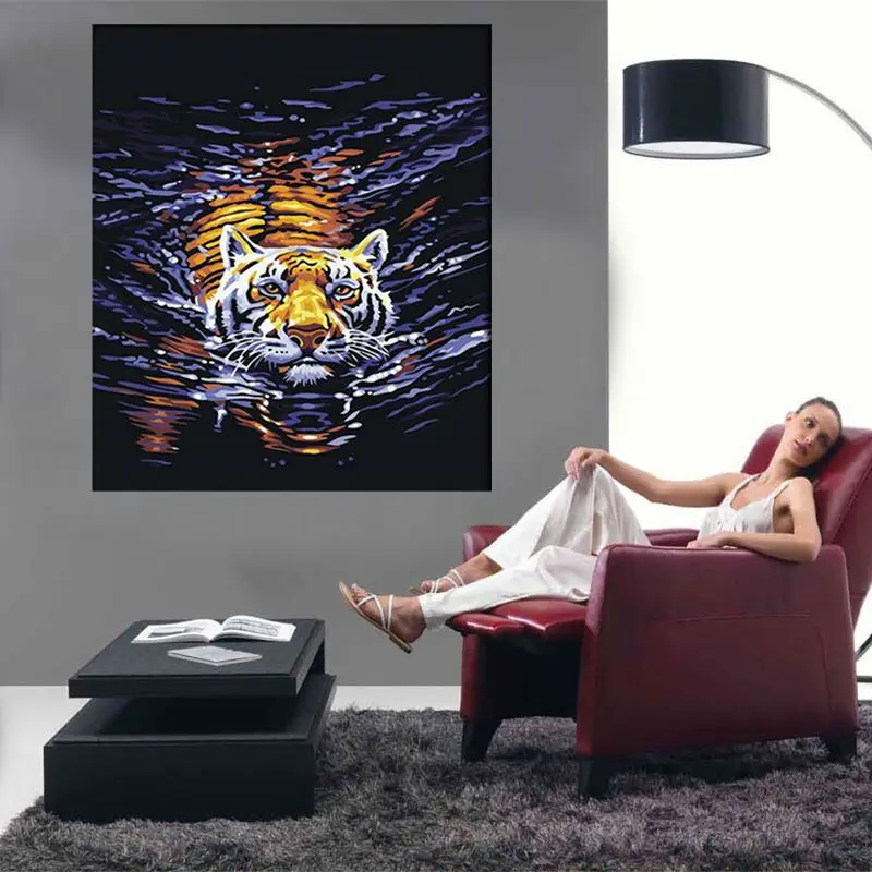

Europe Style Hand-painted New Arrival Modern Abstract Tiger Oil Painting On Canvas Abstract Oil Picture For Wall Decoration