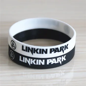

100pcs Linkin Park Silicone Wristbands White Black Music Bands For Fans Silicone Bracelets&Bangles Concert Wholesale SH072