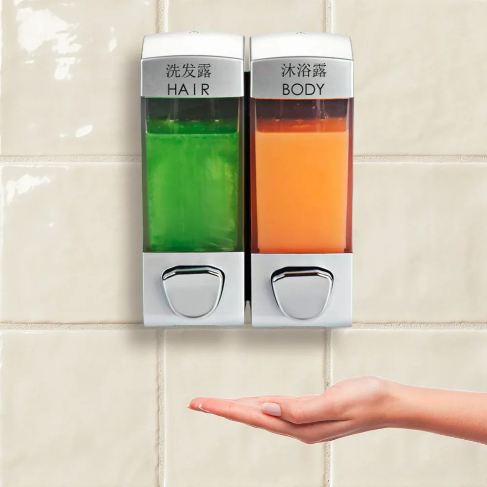 

Yazi Wall Mount Soap Dispenser Bathroom Washroom Shower Shampoo Lotion Container Holder System 350ml