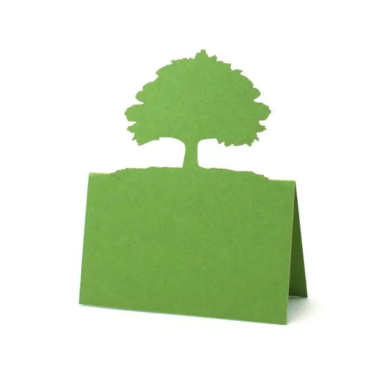 

Green Tree 3D Place Cards Escort number card rustic wedding birthday bridal shower party table Seating markerpc001