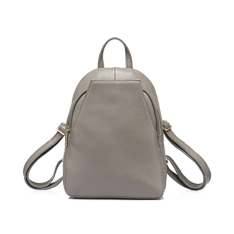 REALER, женский рюкзак, женские рюкзаки из натуральной кожи для девочек, подростков, школьный ранец, маленький рюкзак, женская сумка на плечо, mochila - Цвет: Серый