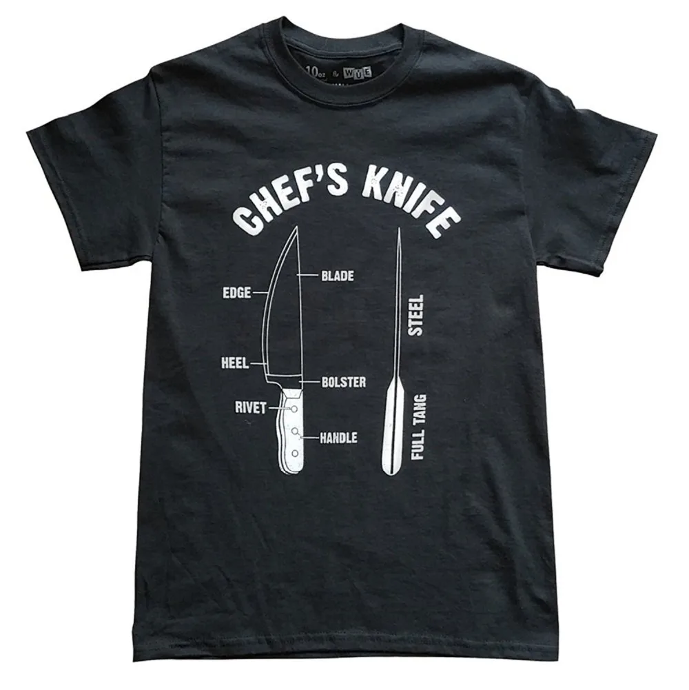 

T Shirt Summer Casual Short Sleeve O-Neck Best Friend Mens Apparel Men'S Anatomy Of A Chef Knife Shirts