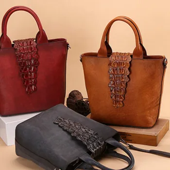 

Large women casual tote bag female shoulder messenger bags high quality Genuine Leather handbag