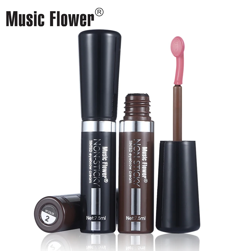 

Genuine Music Flower Water-proof Natural Tinted Eyebrow Cream with Brush 4 Colors Non-stick Long-lasting Women Makeup