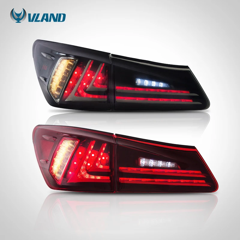  VLAND Fit Lexus IS250/IS300/IS350 2006-2012 Tail light Led Design Red Lens Taillight Assembly Rear  - 32851068028