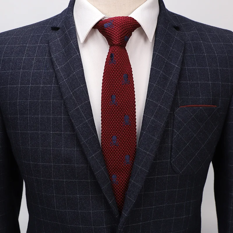 Мужской модный галстук для худой шеи, классический вязаный галстук, винтажный Свадебный галстук для жениха, шафера, мужчин, школьников, мальчиков - Цвет: XHZZ-005