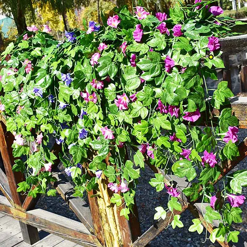 Искусственные подвесные цветы Petunia Висячие Цветы в виде зеленых листьев