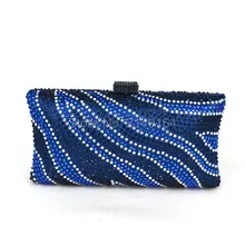 Синие хрустальные кошельки вечерние клатчи с Стразы хрусталь бриллиант для женщин Свадебные выпускного вечера вечерние хрустальные коробки сцепления