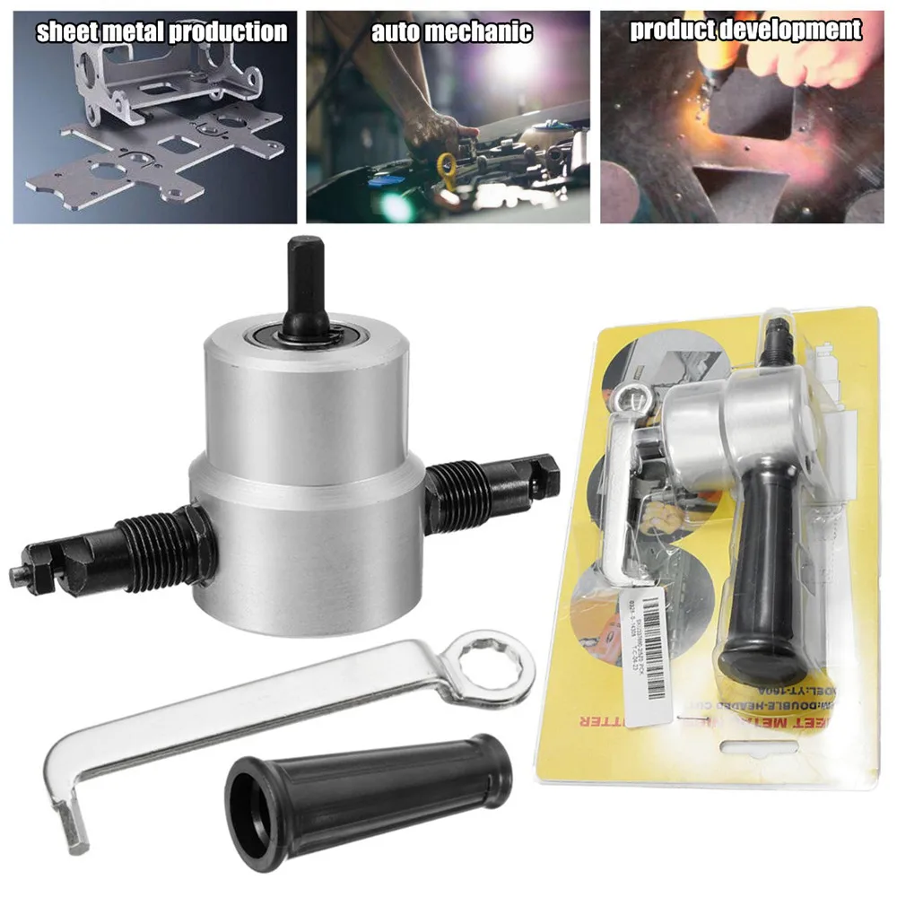 

Nibble Metal Cutting Double Head Sheet Nibbler Saw Cutter Tool Drill Attachment Free Cutting Tool Nibbler Sheet Metal Cut