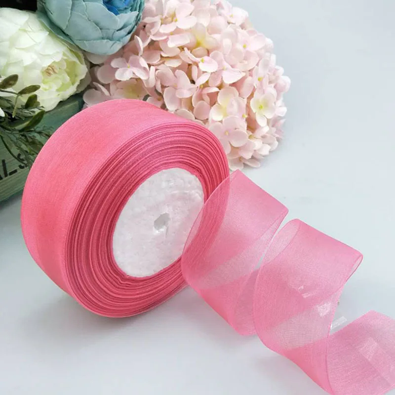 4cm 45meter Crystal Organza Ribbon Roll Invitation Card Gift Box Packaging Ribbon Sewing Craft For Home Wedding Party Decoration