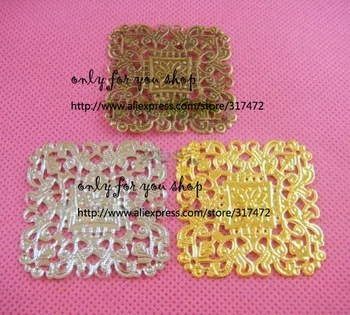 

Free ship!! 40mm square filigree stamping Spacer base for jewelry findings
