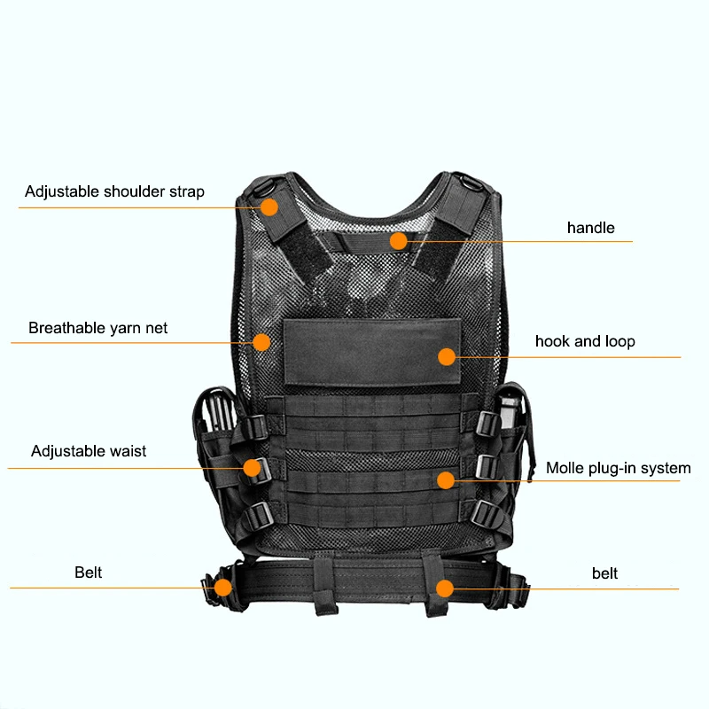Военный тактический жилет 600D нейлон MELLO Многофункциональный сетчатый боевой жилет CS Пейнтбол защитный жилет полицейское оборудование BE045