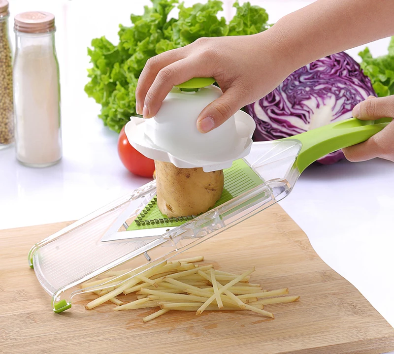  LEKOCH V -Type Mandoline Slicer Kitchen Tool Vegetables Cutter with 4 interchangeable Stainless Steel Blade Grater 