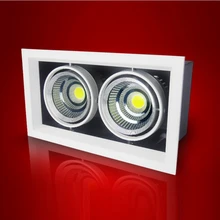 Квадратный Светодиодный точечный светильник COB светильник 3 Вт 7 Вт 12 Вт 15 Вт светодиодный встраиваемый потолочный светильник лампа с одной/двойной головкой светодиодный светильник с решеткой