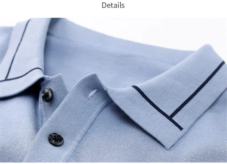 MuLS Luxury Silk Polo Shirt Men 16GG Knitted Sweater Polos Shirts Real Mulberry Silk Short Sleeve Soft Comfortable Plus Size 4XL 6