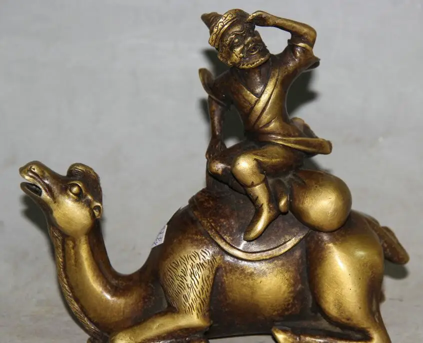 

Details about 7" Old Chinese Copper Man Human Businessman Ride Camel Llama Statue Sculpture