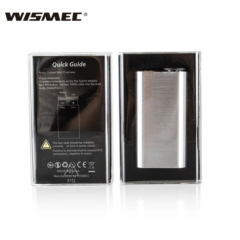 100% Original Wismec Noisy Cricket Box Mod Powered by Dual 18650 Cells Alternative Operating Mode Noisy Cricket Mod