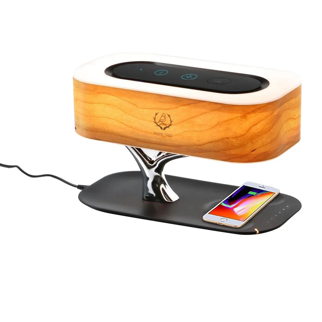 

Wireless Charger AU/US/EU/UK Bedside Lamp with Bluetooth Multifunction Speaker and Wireless Charger Sleep Mode Stepless Dimming