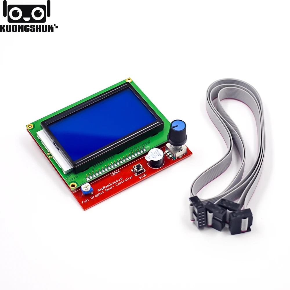KUONGSHUN الرسم الكامل 12864 جهاز تحكم ذكي RAMPS 1.4 LCD 12864 LCD لوحة التحكم شاشة زرقاء ل 3D طابعة KUONGSHUN الرسم الكامل 12864 جهاز تحكم ذكي RAMPS 1.4 LCD 12864 LCD لوحة التحكم شاشة زرقاء ل 3D طابعة