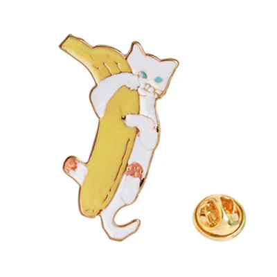 1 шт. мультяшная Милая Белая кошка металлическая брошь на пуговицах джинсовая куртка булавка Ювелирное Украшение значок для одежды нагрудные булавки - Цвет: 02