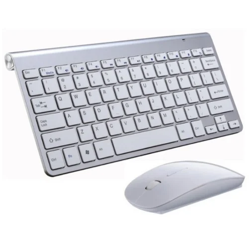 2,4G Беспроводная клавиатура с мышкой, мини мультимедийный Набор для ноутбука, ноутбука Mac, настольного ПК, телевизора, офисные портативные принадлежности - Цвет: white KB and mouse
