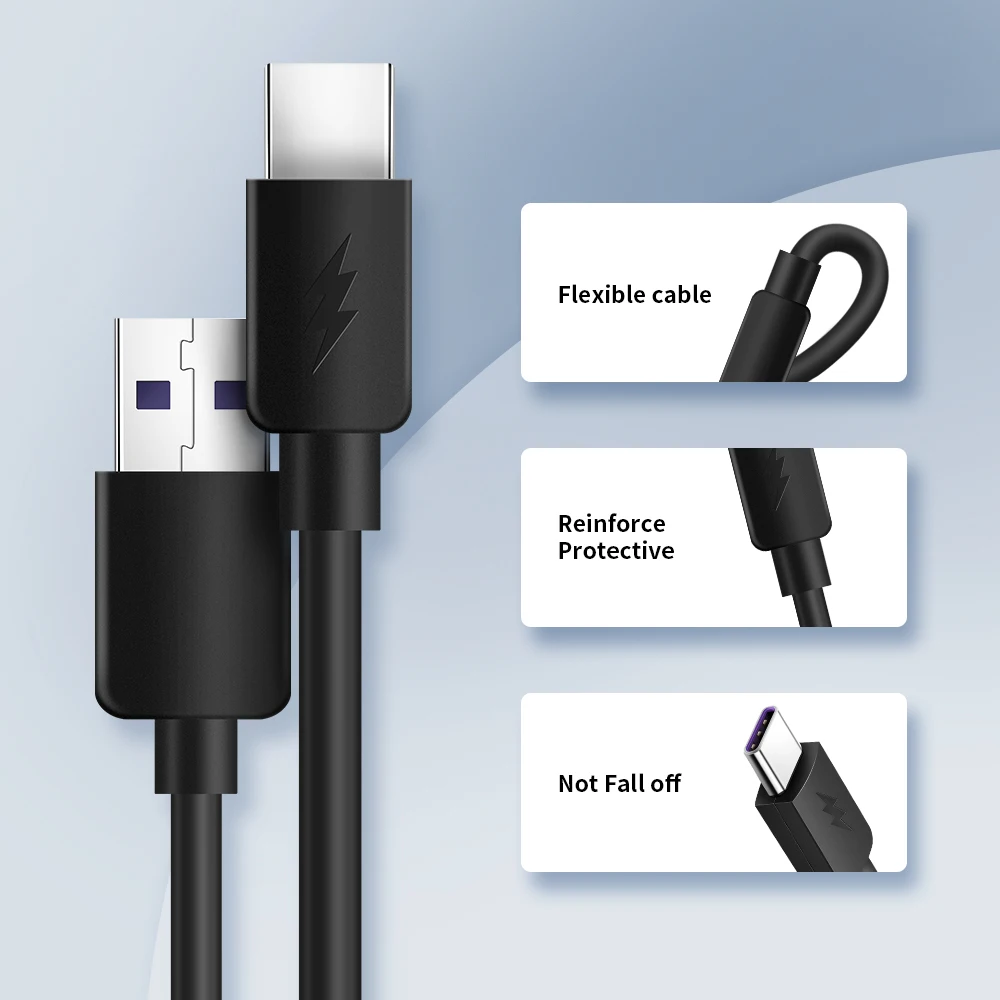 Rocketek Quick Charge USB C type кабель 5A для huawei Lite Pro usb зарядный P10 P20 P30|Кабели мобильных