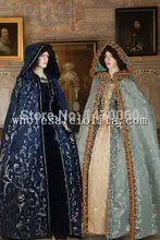 Custom Made Medieval Renaissance Long Cape Cloak Costume Brocade 100% Handmade