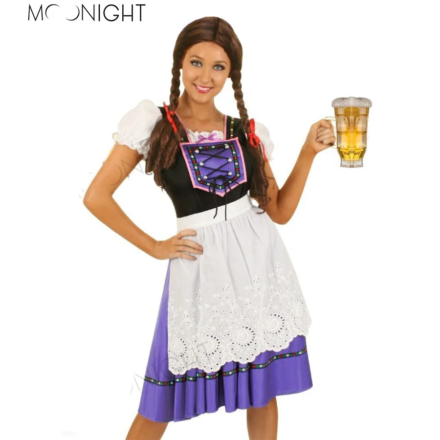 Moonight Sexy German Beer Costume Garden Girl Costume Halloween Costumes For Women Purple Dress