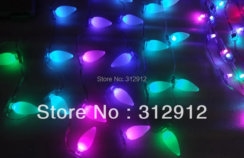 100pcs DC12V WS2811 LED C9 pixel Knot с граненым белым покрытием вместе|c9 led|c9 led light bulbsc9 outdoor christmas