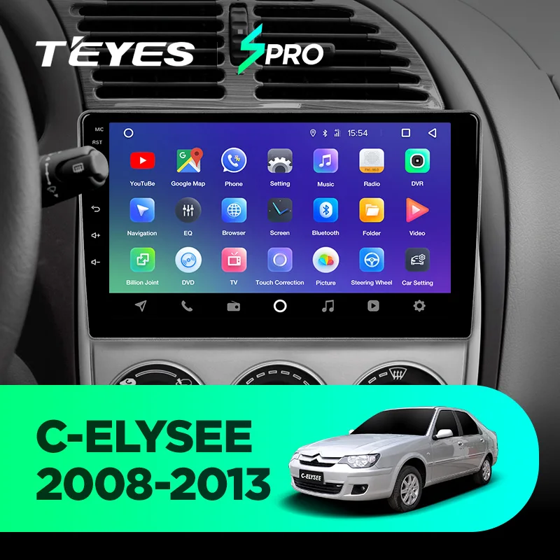 TEYES SPRO Штатная магнитола для Ситроен С-Элизэ Citroen C-Elysee 2008 2010 2011 2012 2013 Android 8.1, до 8-ЯДЕР, до 4+ 64ГБ 32EQ+ DSP 2DIN автомагнитола 2 DIN DVD GPS мультимедиа автомобиля головное устройство