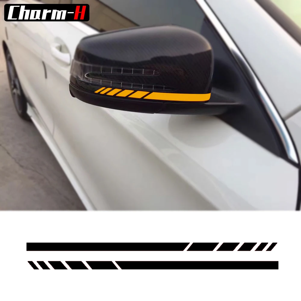 

2pcs Side Rear View Mirror Stripes Reflective Vinyl Decal Stickers for Mercedes Benz W204 W212 W117 W176 Edition 1 AMG Style