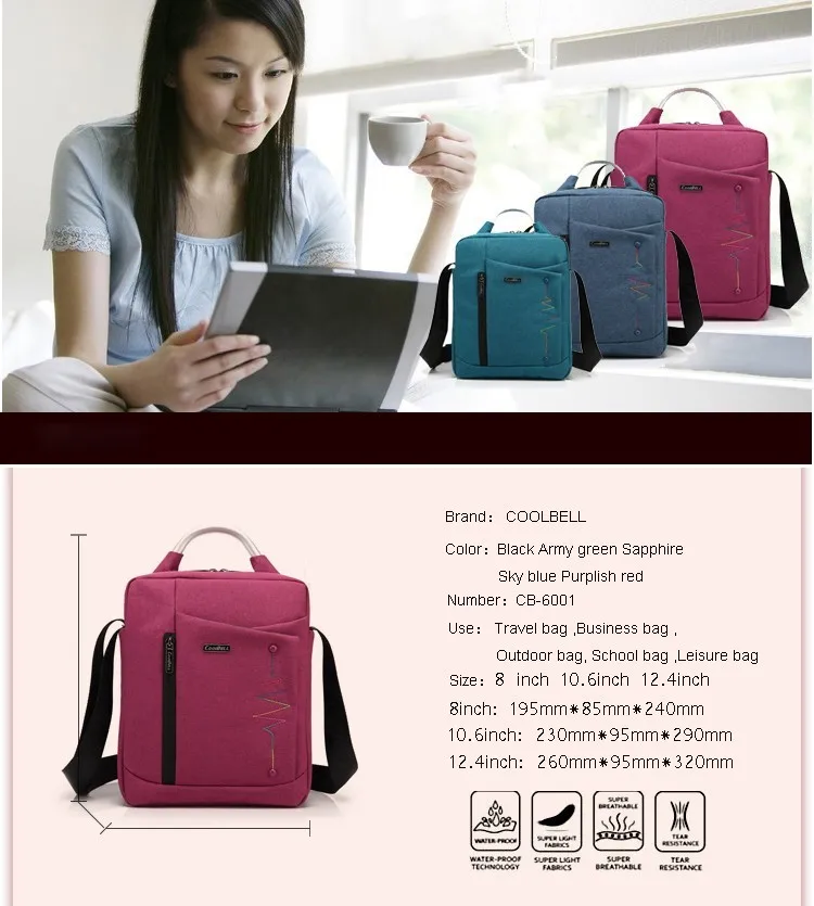 Crossbody bag 8 10.6,12.4,10 12 inch Men Women Tablet PC Notebook Laptop Bag for Microsoft Surface Pro 2 3 iPad 4 Shoulder Bag 1