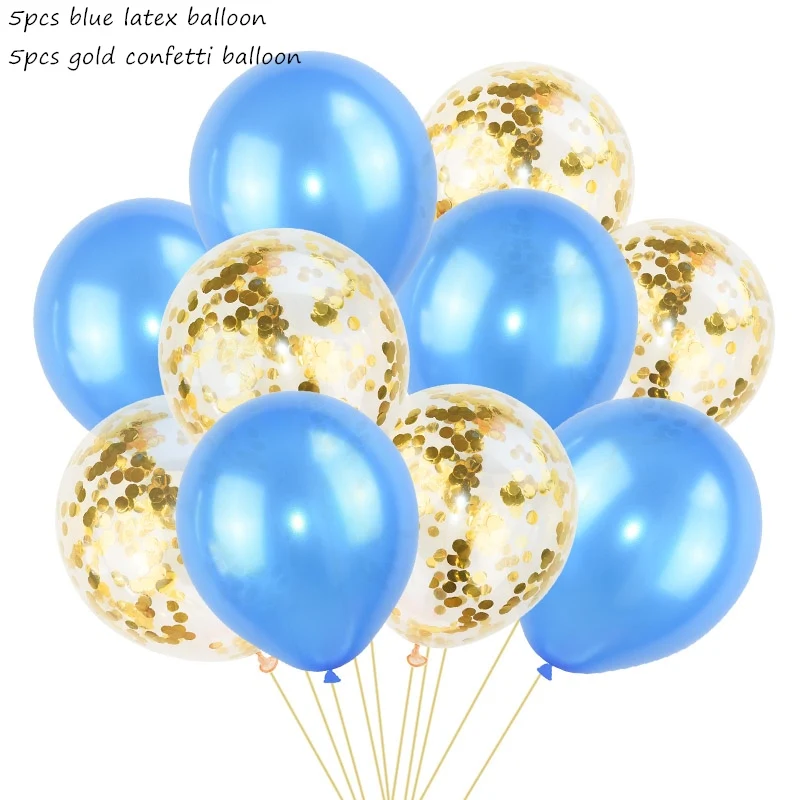 10 шт шары с золотыми Конфетти День Рождения украшения Дети взрослый металлический шар воздушный шар Свадебный воздушный шар на день рождения Декор - Цвет: 9