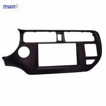 Alta calidad Doble Din Car Trim Panel Surround para Rio K3 LHD con SRS Agujero Radio DVD Montaje Montaje En Tablero Kit Fascias