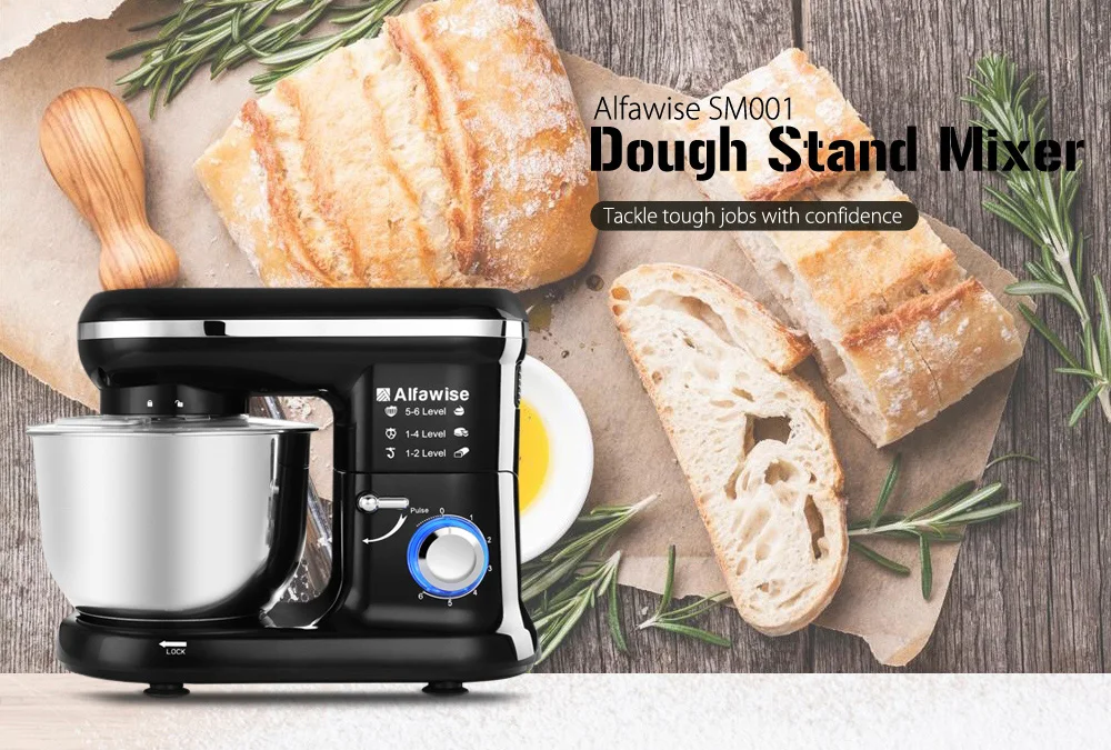 

Alfawise 4.5L 6-Speed Multifunctional Electric Blenders Stand Mixer Kitchecn Blender Meat Grinder Dough Hooking Mixer SM001
