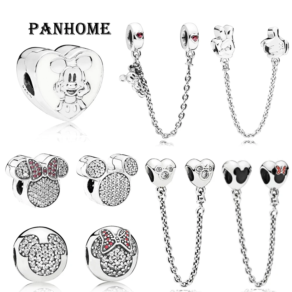 

PANHOME 100% 925 Sterling Silver Cartoon Fairy Cute Animal 797172 Gestures 797173CZR CLIMBING SAFETY CHAIN 797169EN12 VINTAGE CL