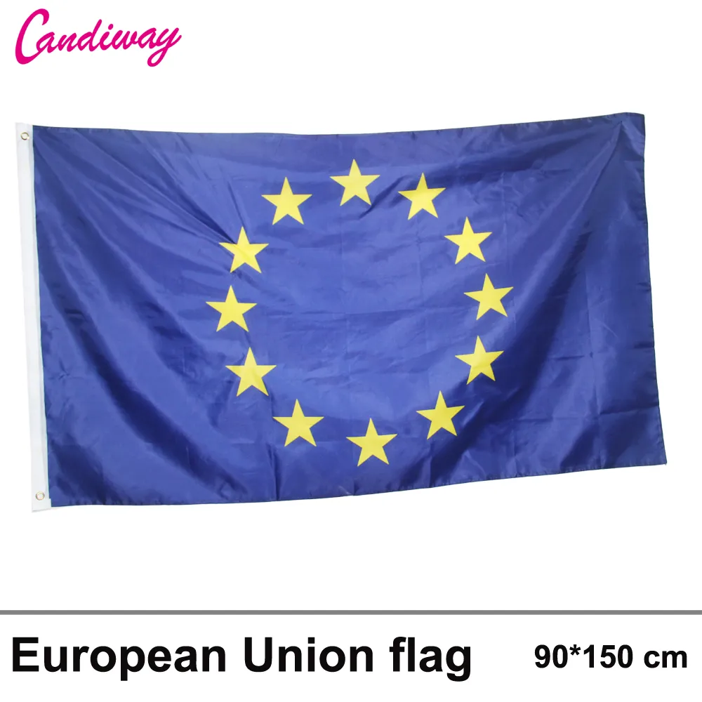 EU Large Nylon Flag 5ftx3ft Banner Decoration Europe European Union 