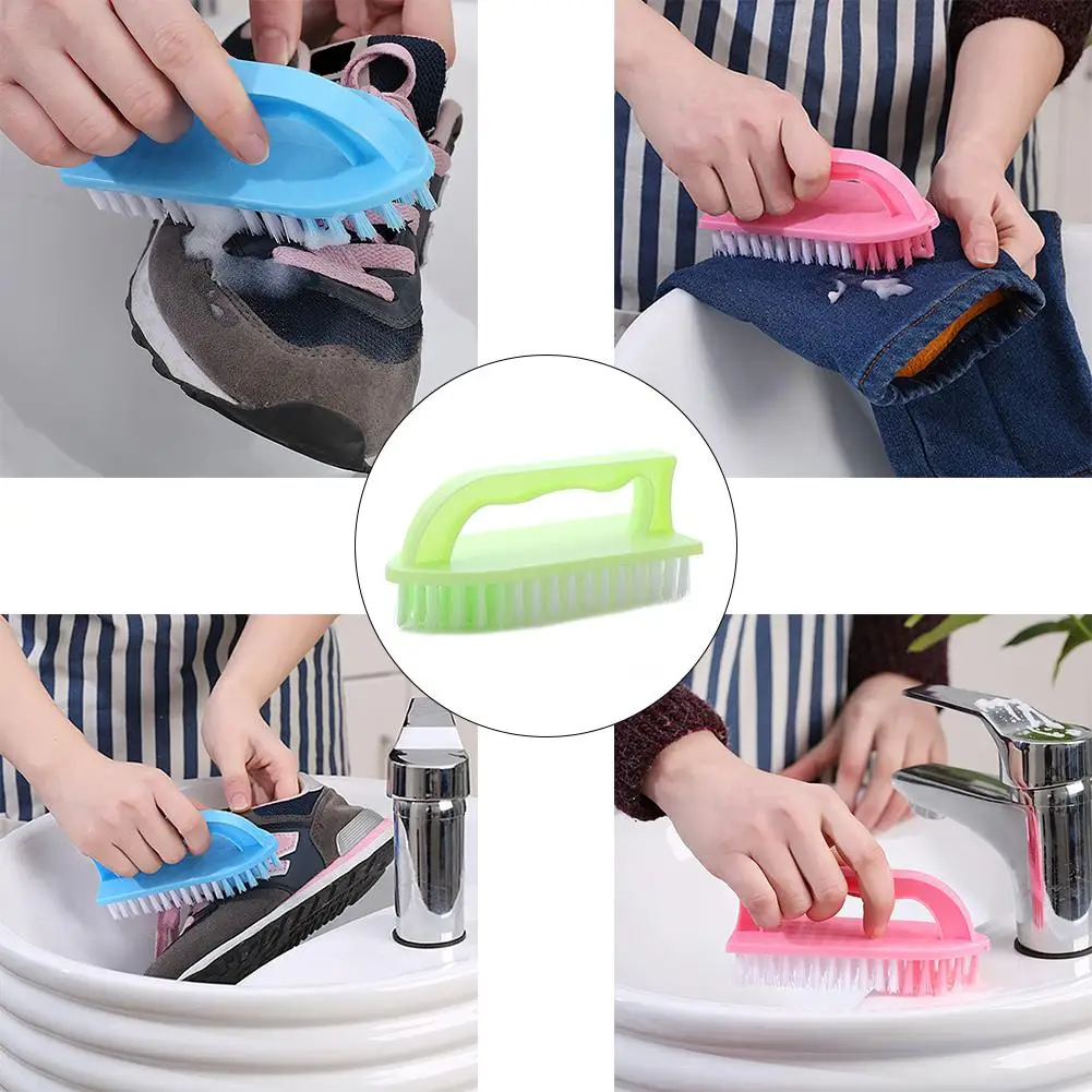 

Plastic Scrubbing Brush Stiff Bristle Handle Cleaning Clothes Shoes Pan Tool
