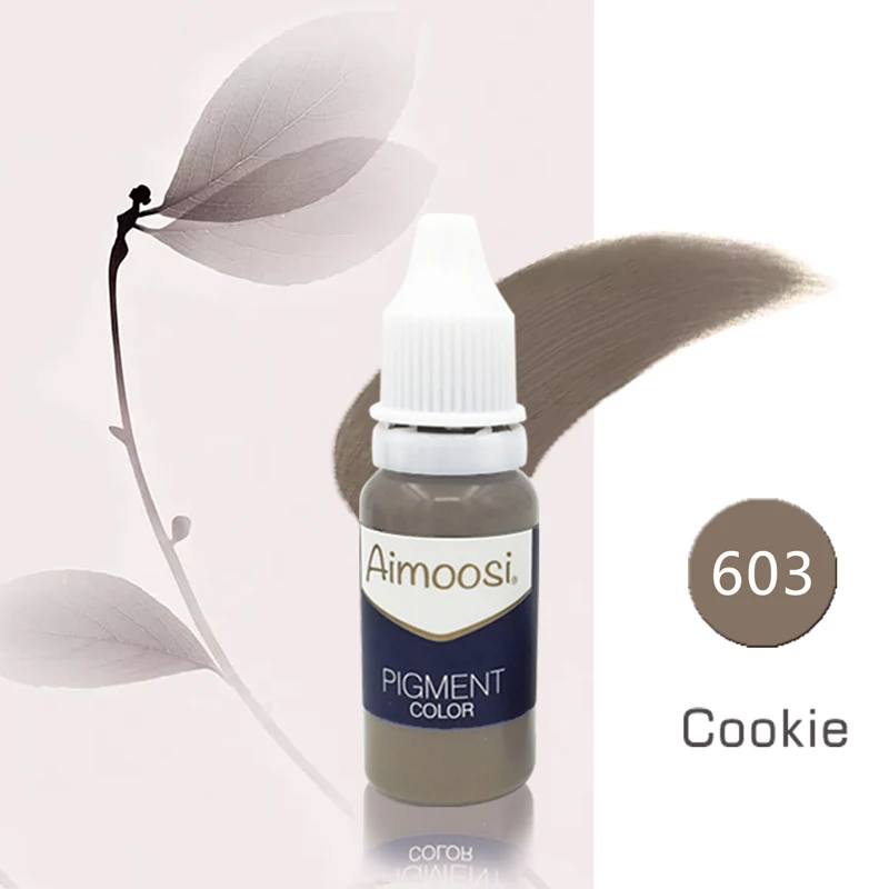 603 Cookie Aimoosi пигменты для перманентного макияжа для татуажа бровей, микроблейдинг, чистые пигментные чернила для глаз, цвет 15 мл/флакон, косметический макияж для красоты - Цвет: 603 Cookie