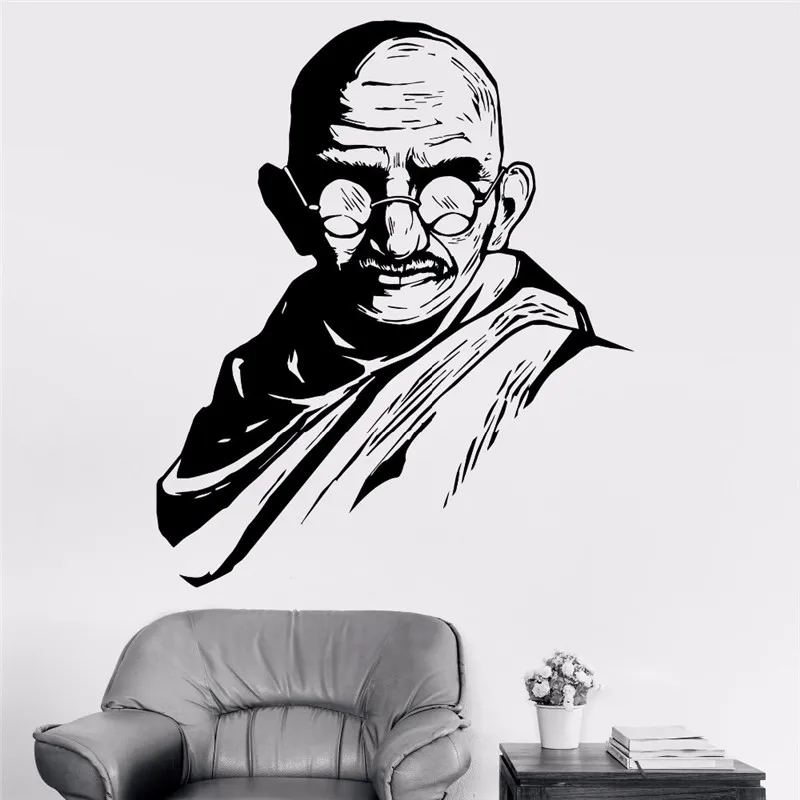 Mahatma gandhi известная индийская виниловая наклейка на стену домашний декор для