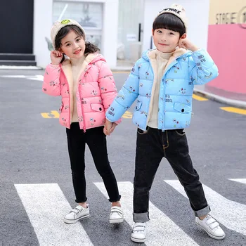 

Lagabogy Fashion Children Outerwear Coats Printing Design Girls Parkas Hooded Baby Girl Boy Winter Jacket Kids Snow Wear TZ293