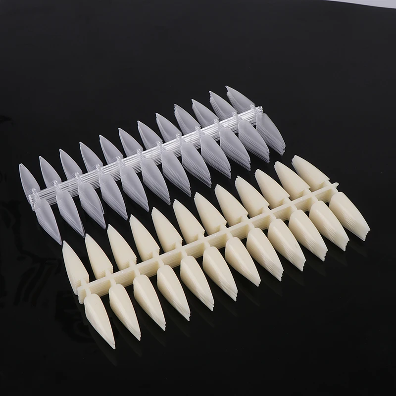 

240pcs Flat Shape Full Cover Manicure Fake Nail Tips Nail Art Tips Transparent/Natural False Coffin Nails Art Tips