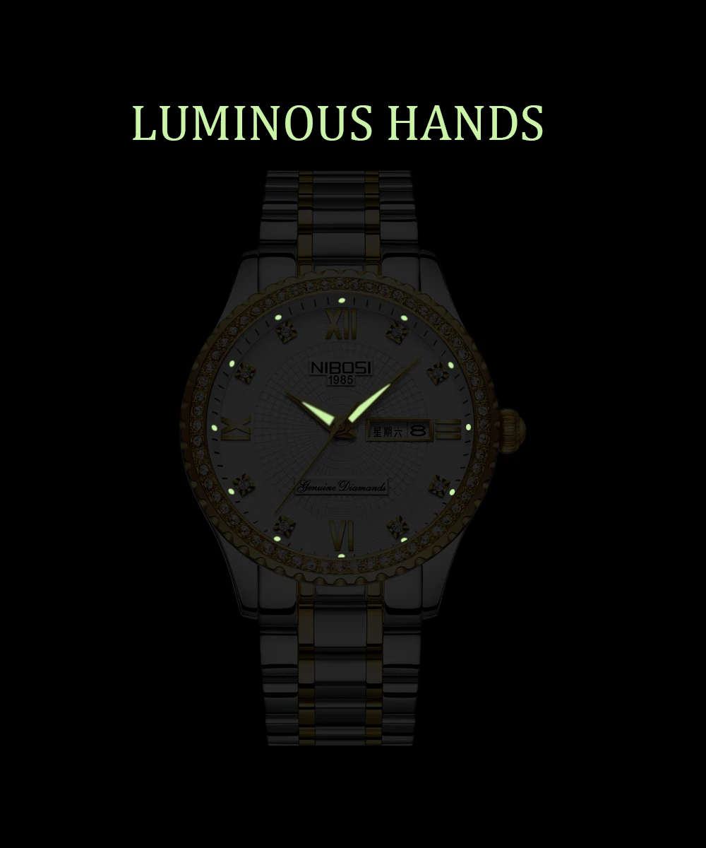 NIBOSI Mens Watches Top Luxury Brand For Men Square Waterproof Gold Watch Quartz Sport Watches Stainless Steel Clock Saat