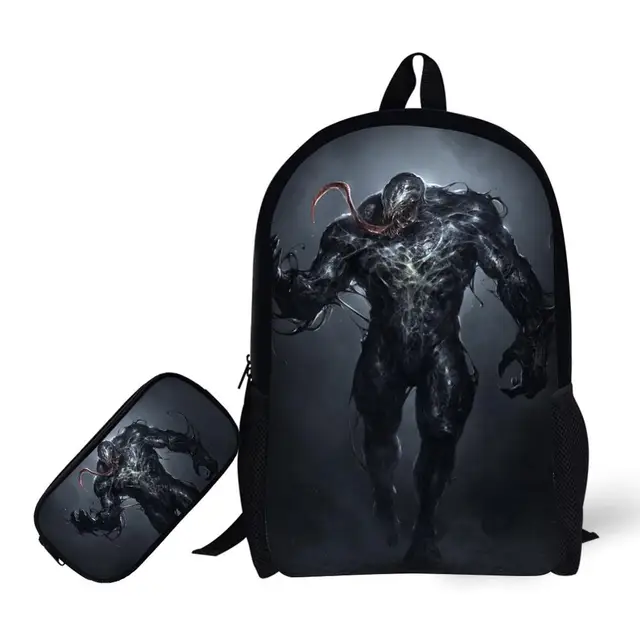 Venom Backpack Boys Large Capacity Book bag Black Men's Casual Daypack