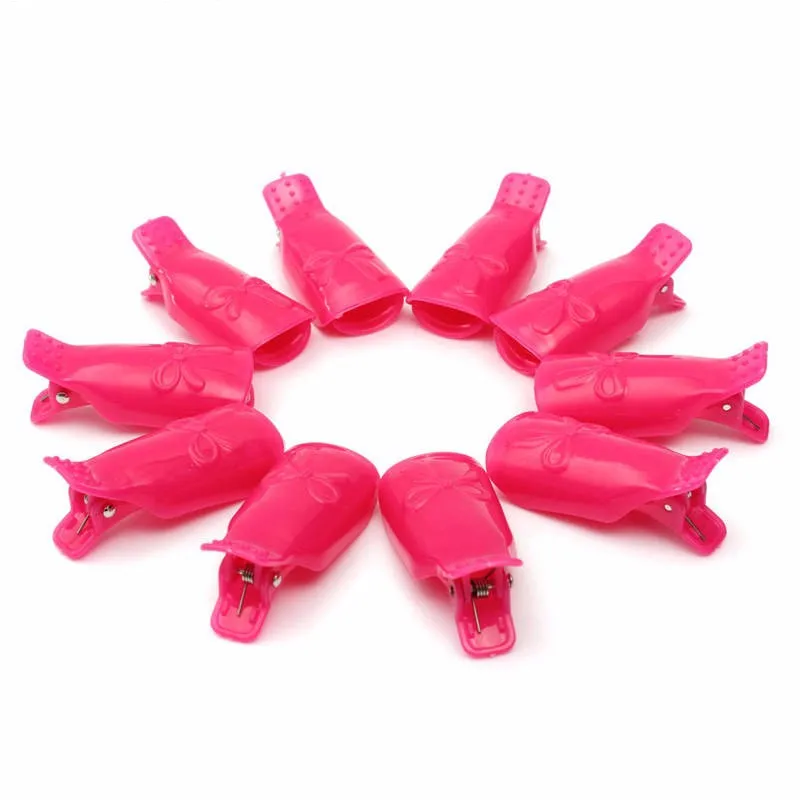10 пакетов/лот розовый пластиковый лак для ногтей замачиваемый колпачок зажим для УФ-геля Гель-лак для ногтей для удаления лака инструмент для обертывания Самая низкая цена