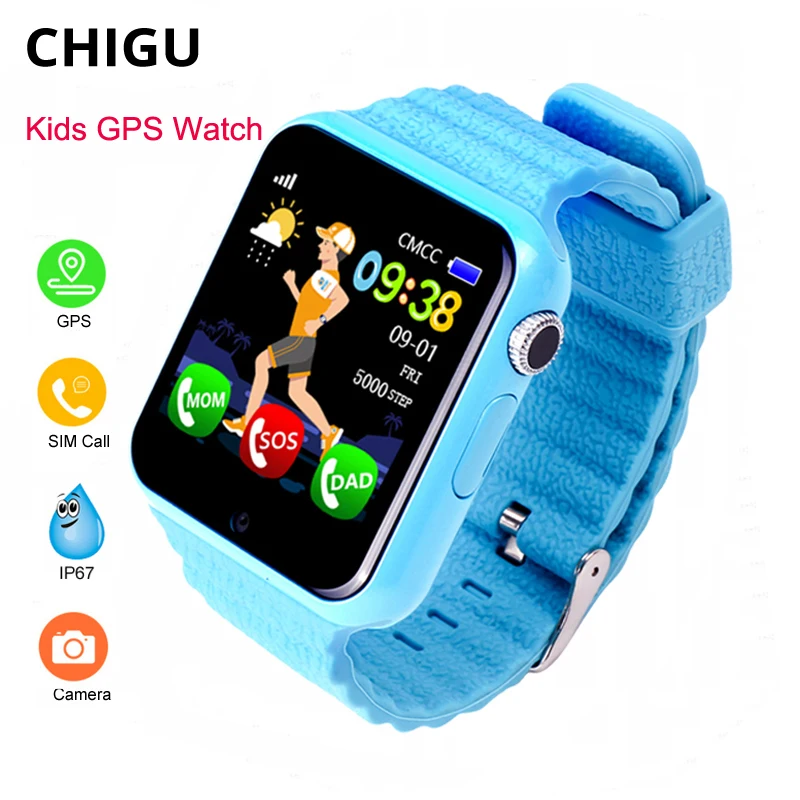 Чигу Детские умные часы gps трекер Водонепроницаемый Smartwatch С Камера sim-карты Relogio