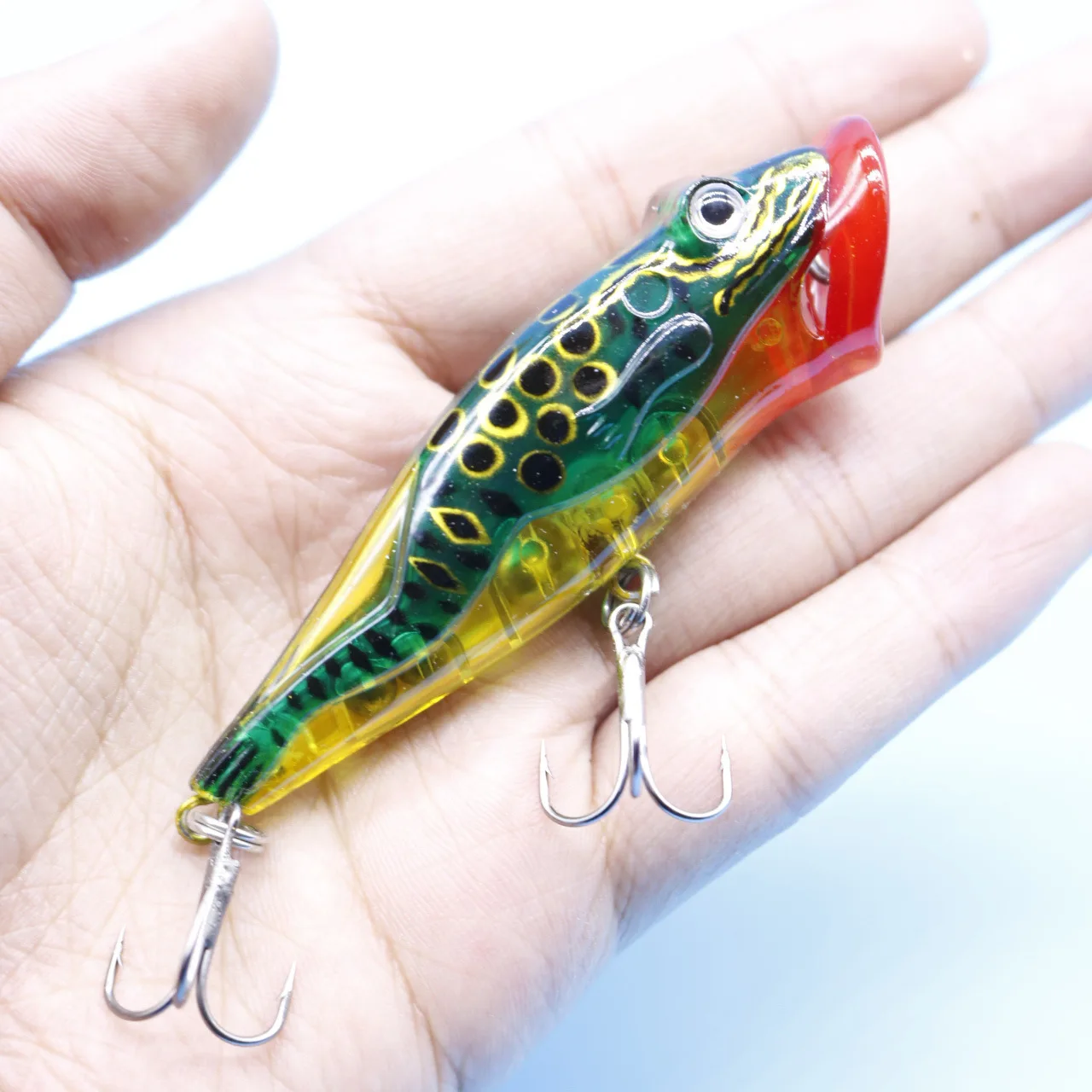 1 шт. большой Поппер рыбалка Lures8cm/12 г 3D глаза этилированные приманки воблеры Поппер Pesca карп рыболовные снасти для ловли щуки