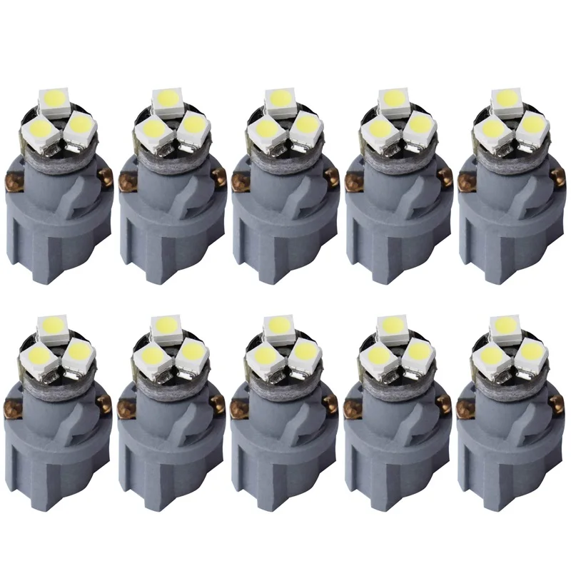 

10PCS T6.5 LED Lamps 12mm Max diameter 3SMD 3 LED Car Board Instrument Panel Bulb Auto Dashboard Warming Indicator Wedge Light